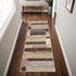 12' Beige Slate Gray And Brown Patchwork Runner Rug